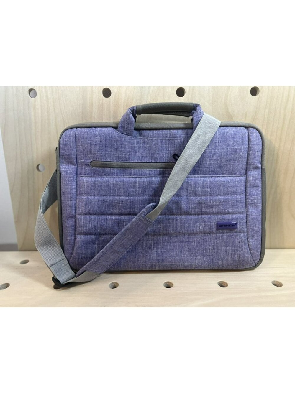Brinch Purple Full Zip 15.5" Padded Laptop Bag / Briefcase With Pockets EUC